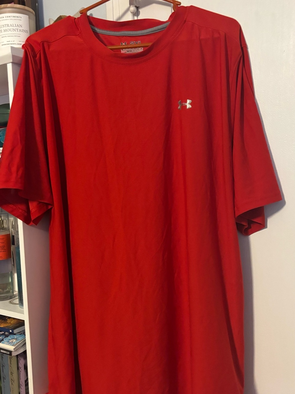 Under Armour Men’s Red Performance Short Sleeve Shirt Heat Gear 2XL